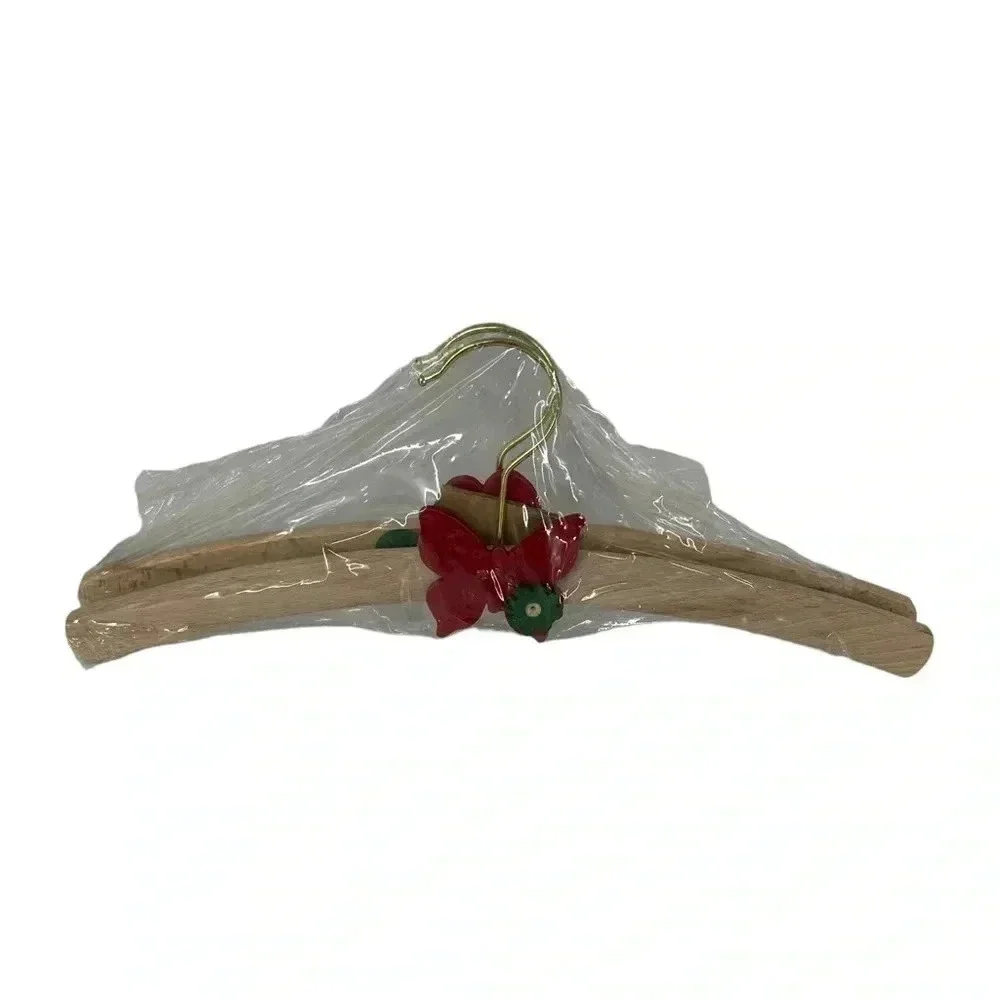 KIDS WOODEN HANGERS HANDMADE HAND PAINTED SET OF SIX TOXIC FREE
